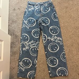 Smiley Face Denim Jeans